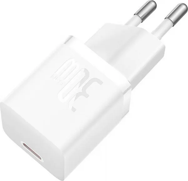 Baseus GaN5 30W mini nástenná nabíjačka (biela) 047631