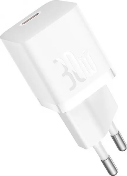 Baseus GaN5 30W mini nástenná nabíjačka (biela) 047631