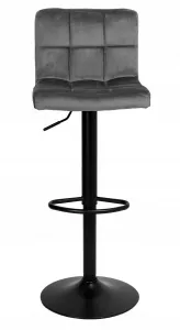 Arako Black graphite Velvet bar hocker