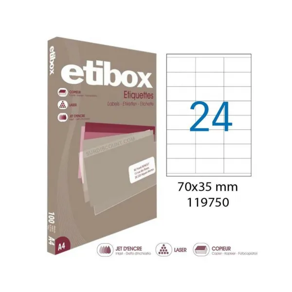 Agipa Etikety univerzálne 70x35mm Etibox A4 100 hárkov
