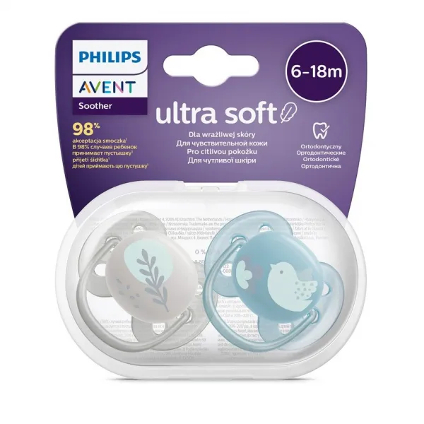 Avent Ultra Soft Cumlík Premium Zvieratá 6-18m 2 ks