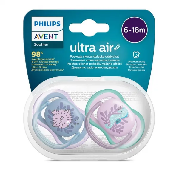 Avent Ultra Air Cumlík silikónový 6-18m dievča 2 ks