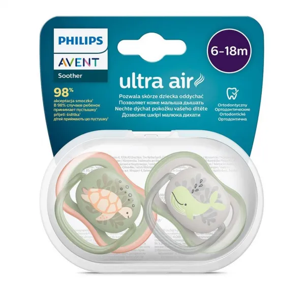 Avent Ultra Air Cumlík silikónový 6-18m chlapec 2 ks