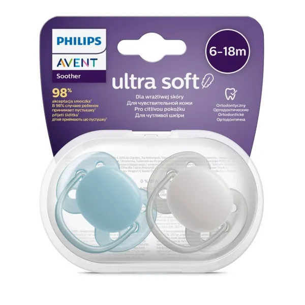 Dojčenský cumlík Ultrasoft Premium Avent 6-18 miesacov 2 ks chlapec 6-18 m