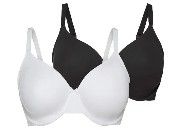 esmara® Dámska podprsenka Xxl, 2 kusy (čierna/biela, 85D)