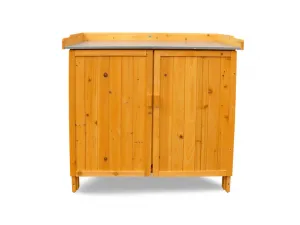 Habau Záhradná skriňa s pracovnou plochou (prírodná)
