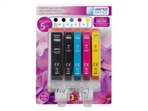 United Office® Náplne do tlačiarne Canon Multipack, 5 kusov