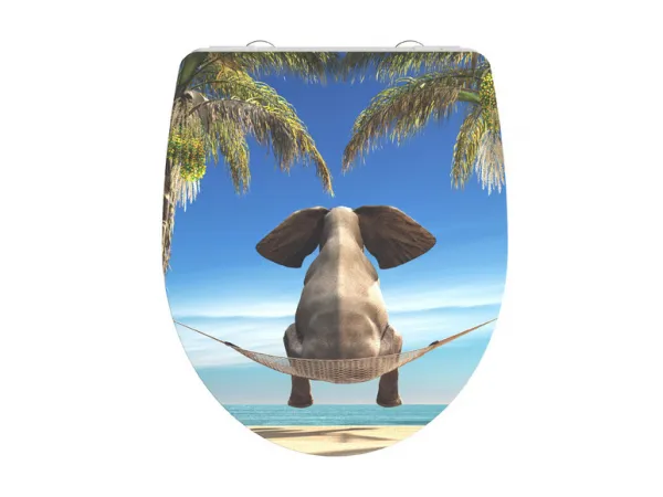 SCHÜTTE WC sedadlo pomalé zatváranie lesklé HAPPY ELEPHANT Duroplast
