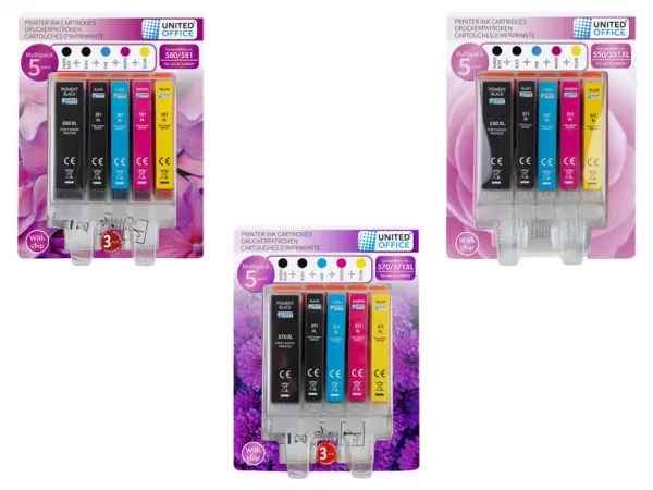 United Office® Náplne do tlačiarne Canon Multipack, 5 kusov