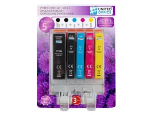 United Office® Náplne do tlačiarne Canon Multipack, 5 kusov