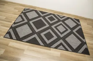 Šnúrkový obojstranný koberec Brussels 205386/11010 antracitový / sivý