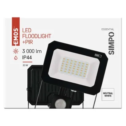 EMOS LED reflektor SIMPO s pohybovým čidlom 30 W neutrálna biela