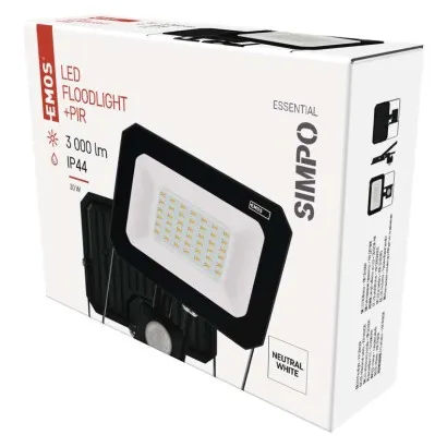 EMOS LED reflektor SIMPO s pohybovým čidlom 30 W neutrálna biela