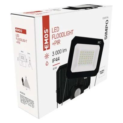 EMOS LED reflektor SIMPO s pohybovým čidlom 30 W neutrálna biela