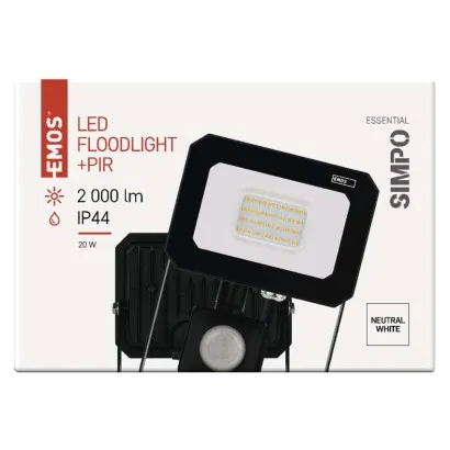 EMOS LED reflektor SIMPO s pohybovým čidlom 20 W neutrálna biela