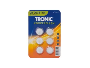 Tronic® Gombíkové batérie, 6 kusov (lítiové Cr2016)