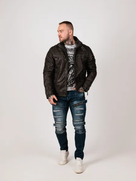 Pánska bunda CIPO & BAXX CM223 GREY Farba: Sivá, Konfekčná veľkosť: M