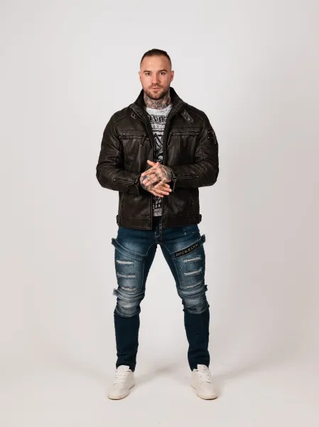 Pánska bunda CIPO & BAXX CM223 GREY Farba: Sivá, Konfekčná veľkosť: M