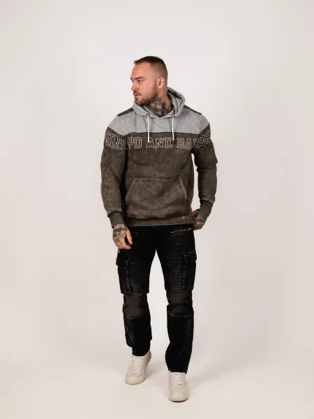 Pánska mikina CIPO & BAXX CL428 GREY-KHAKI Farba: Khaki, Konfekčná veľkosť: M