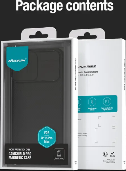 Nillkin CamShield PRO Magnetický Kryt pre iPhone 15 Pro Max, Čierny