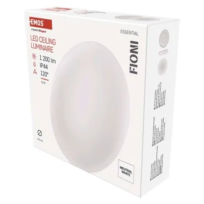 EMOS LED prisadené svietidlo FIONI, kruhové biele 12W neutrálna b., IP44