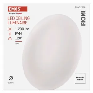 EMOS LED prisadené svietidlo FIONI, kruhové biele 12W neutrálna b., IP44