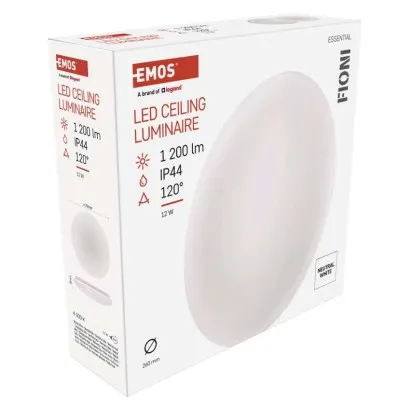 EMOS LED prisadené svietidlo FIONI, kruhové biele 12W neutrálna b., IP44