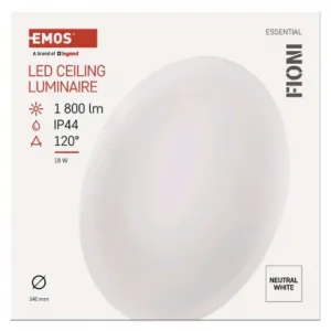 EMOS LED prisadené svietidlo FIONI, kruhové biele 18W neutrálna b., IP44