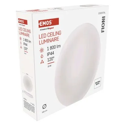 EMOS LED prisadené svietidlo FIONI, kruhové biele 18W neutrálna b., IP44