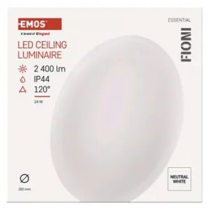 EMOS LED prisadené svietidlo FIONI, kruhové biele 24W neutrálna b., IP44