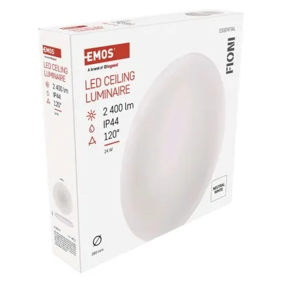 EMOS LED prisadené svietidlo FIONI, kruhové biele 24W neutrálna b., IP44