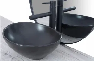REA SOFIA N 41x35 BLACK MAT pultové umývadlo