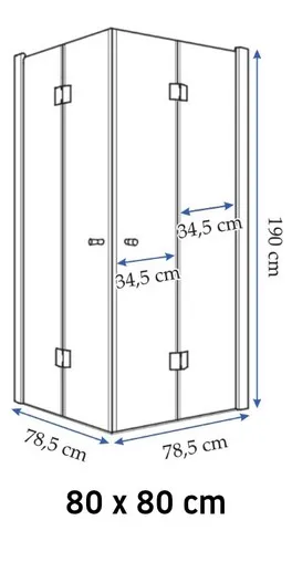 REA FOLD 80/80/190 sprchový kút