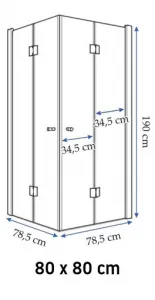 REA FOLD 80/80/190 sprchový kút