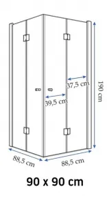 REA FOLD 90/90/190 sprchový kút
