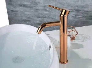REA LUNGO HIGH ROSE GOLD umývadlová stojaca batéria