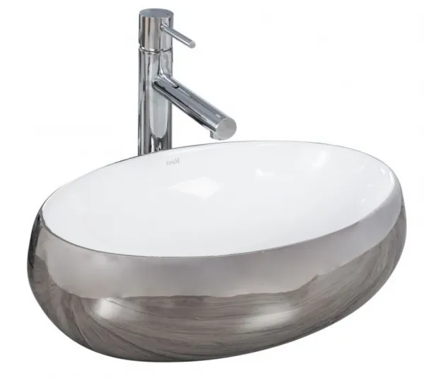 Keramické umývadlo na dosku Linda Rea Silver 49 cm - strieborné