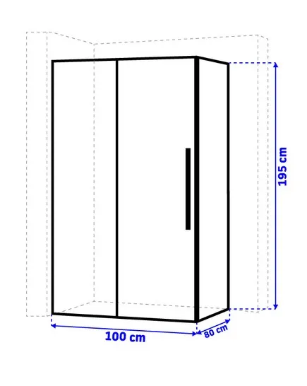 REA SOLAR BLACK MAT sprchový kút 80/100/195