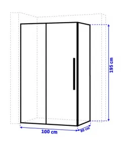 REA SOLAR BLACK MAT sprchový kút 80/100/195