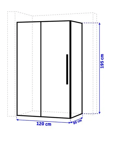 REA SOLAR BLACK MAT sprchový kút 90/120/195