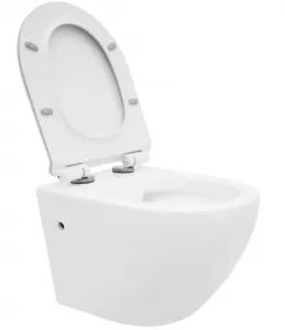 REA - Závesná WC misa vrátane sedátka Carlo Mini Tornado Rimless Slim N REA-C1259