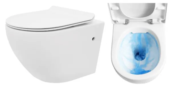 REA - Závesná WC misa vrátane sedátka Carlo Mini Tornado Rimless Slim N REA-C1259