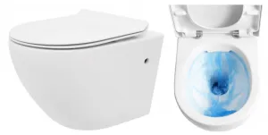 REA - Závesná WC misa vrátane sedátka Carlo Mini Tornado Rimless Slim N REA-C1259