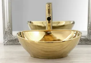 REA TESS HIGH GOLD umývadlová/pultová stojaca batéria