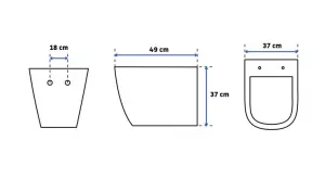 REA WC CARLO RIMLESS BLACK so sedátkom