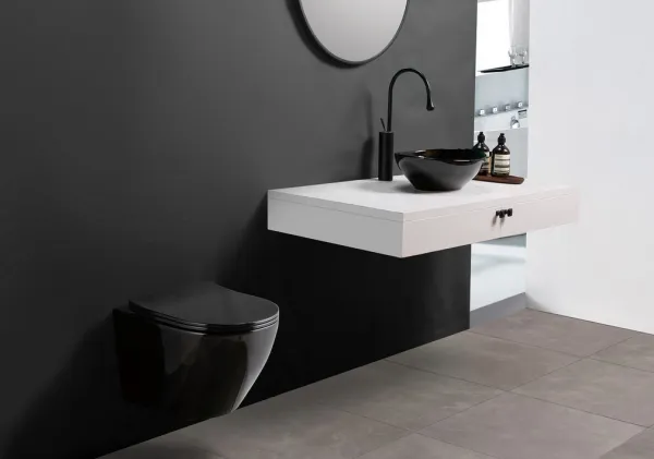 REA WC CARLO RIMLESS BLACK so sedátkom