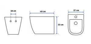 REA WC CARLO RIMLESS GOLD/WHITE so sedátkom SLIM