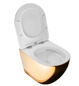 REA WC CARLO RIMLESS GOLD/WHITE so sedátkom SLIM