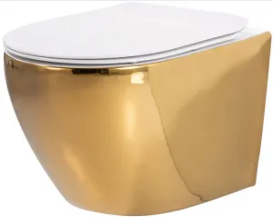 REA WC CARLO RIMLESS GOLD/WHITE so sedátkom SLIM