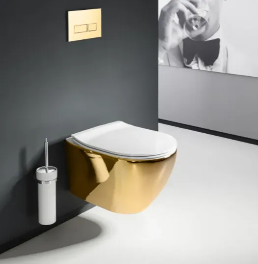 REA WC CARLO RIMLESS GOLD/WHITE so sedátkom SLIM